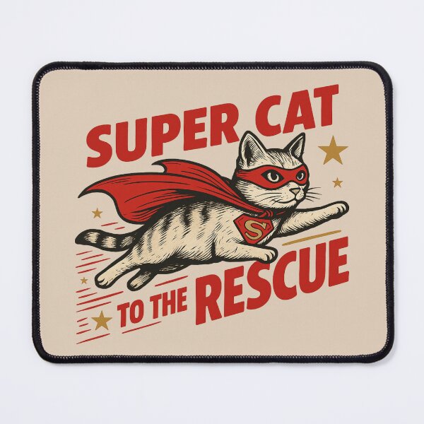 Item preview, Super Cat To The Rescue Cartoon Animal designed and sold by NosandEdgy.