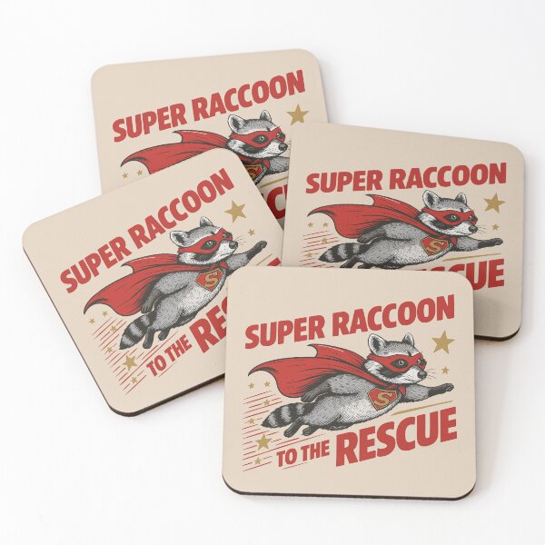 Item preview, Super Raccoon To The Rescue Cartoon Animal designed and sold by NosandEdgy.