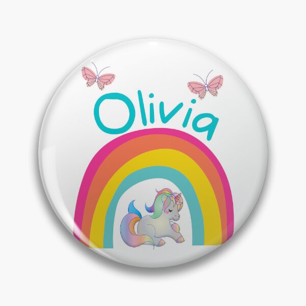 Item preview, Olivia Unicorn Rainbow Shirt – Cute Girls Name Design with Butterflies designed and sold by Jesseika75.