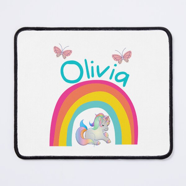 Item preview, Olivia Unicorn Rainbow Shirt – Cute Girls Name Design with Butterflies designed and sold by Jesseika75.