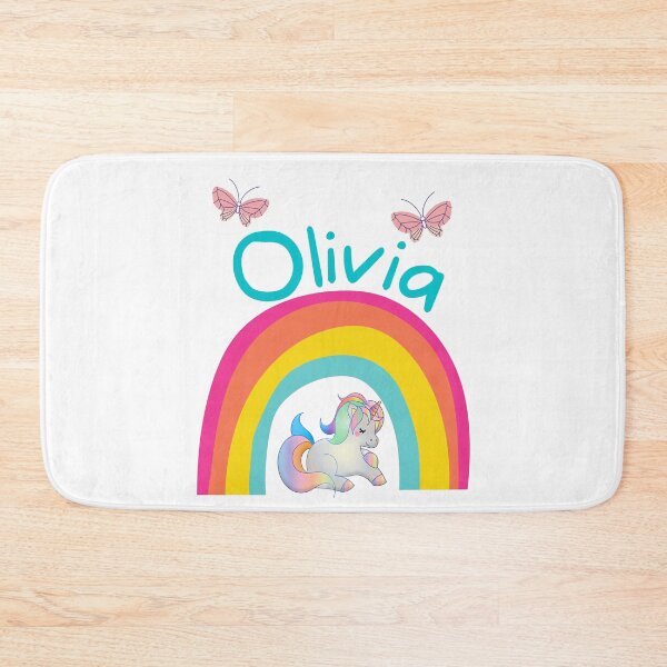 Item preview, Olivia Unicorn Rainbow Shirt – Cute Girls Name Design with Butterflies designed and sold by Jesseika75.