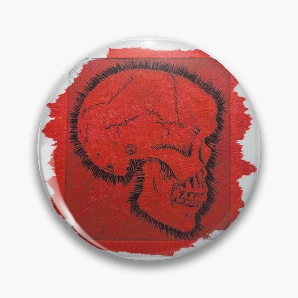 Item preview, Skull with red chine colle designed and sold by Rebecca-Art.