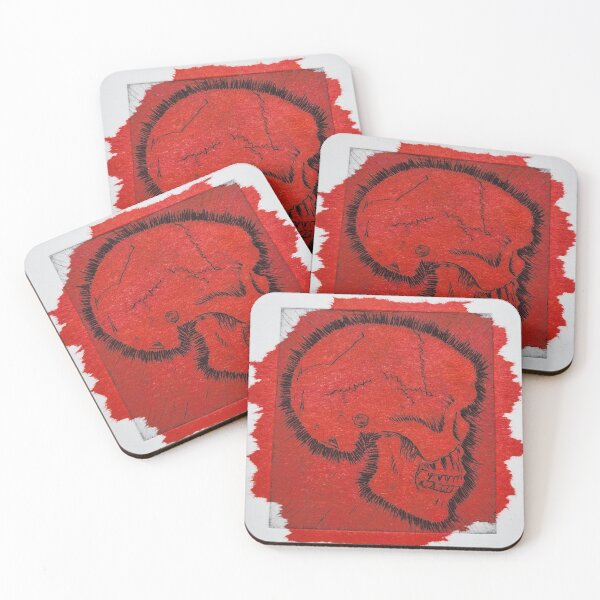 Item preview, Skull with red chine colle designed and sold by Rebecca-Art.