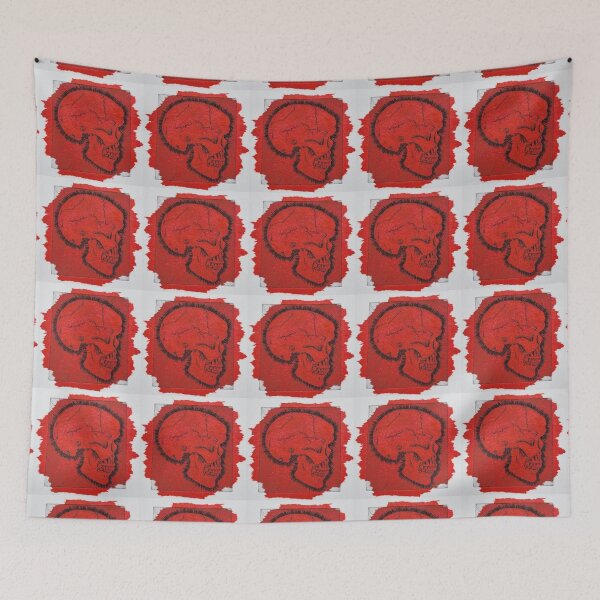Item preview, Skull with red chine colle designed and sold by Rebecca-Art.