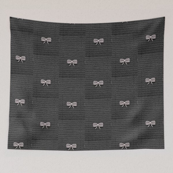 Item preview, Pretty Black Crochet Yarn Bow designed and sold by TackyTime.