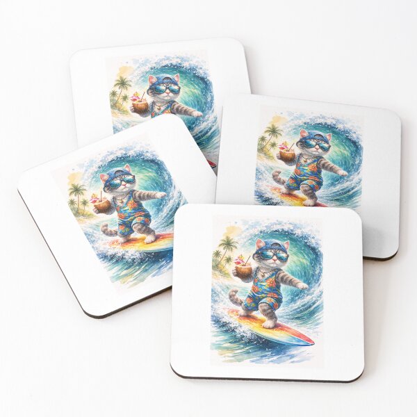 Item preview, SurfCats — Sunlit Wave Rider designed and sold by NebulaCats.