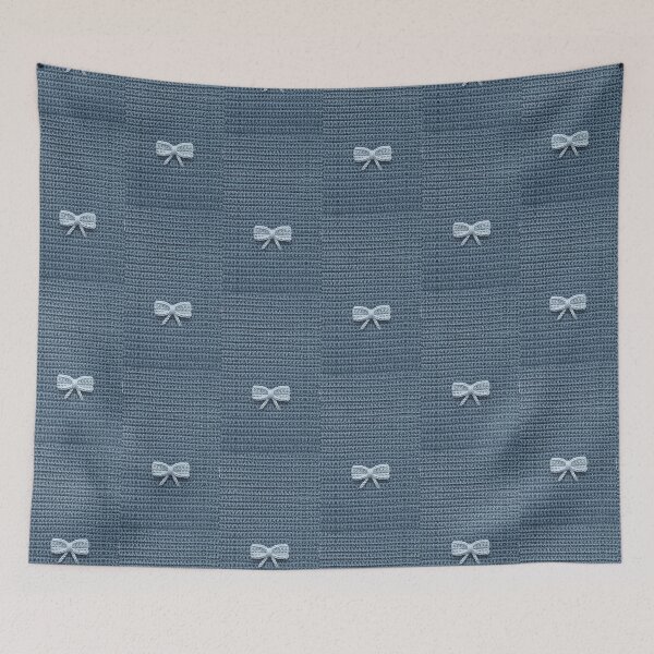 Item preview, Pretty Blue Crochet Yarn Bow designed and sold by TackyTime.