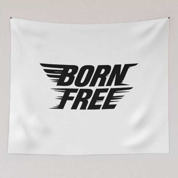 Item preview, Born Free Winged Motion Typography - Bold Streetwear Graphic designed and sold by MKreative Studio.
