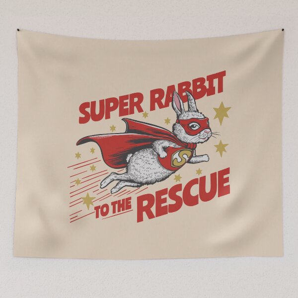 Item preview, Super Rabbit To The Rescue Cartoon Animal designed and sold by NosandEdgy.