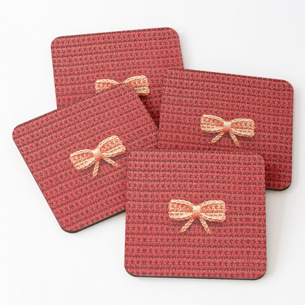 Item preview, Pretty Red Coquette Crochet Yarn Bow designed and sold by TackyTime.