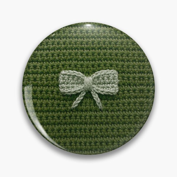 Item preview, Pretty Green Grannycore Crochet Yarn Bow designed and sold by TackyTime.