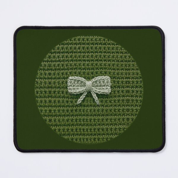 Item preview, Pretty Green Grannycore Crochet Yarn Bow designed and sold by TackyTime.