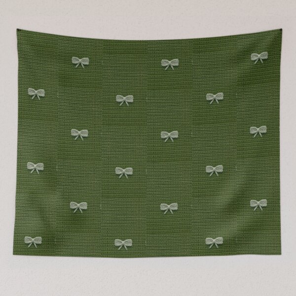 Item preview, Pretty Green Grannycore Crochet Yarn Bow designed and sold by TackyTime.