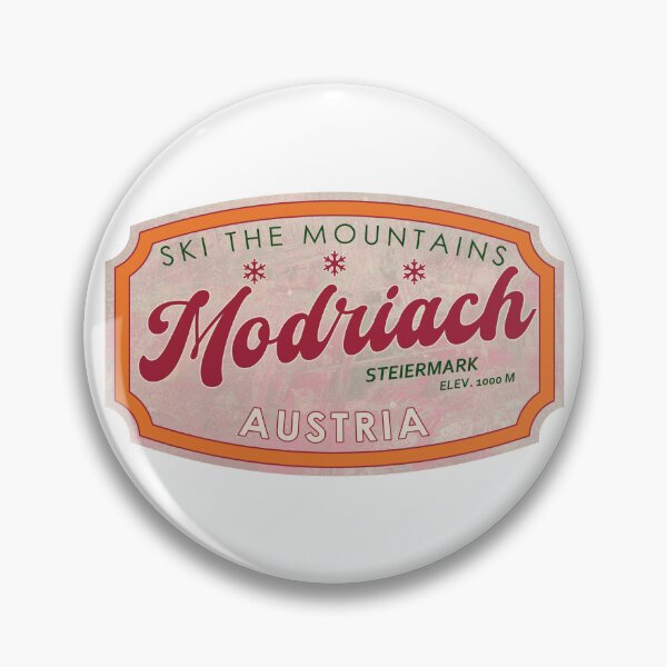 Item preview, Modriach, Austria, Steiermark, Ski, textured skiing badge designed and sold by Wanderful-roads.