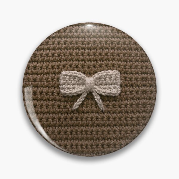 Item preview, Pretty Brown Grannycore Crochet Yarn Bow designed and sold by TackyTime.