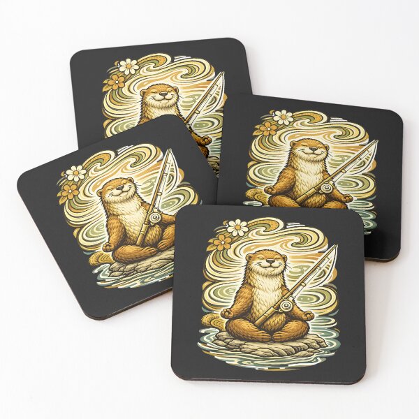Item preview, Zen Otter Fishing Retro Swirl designed and sold by EimSol.