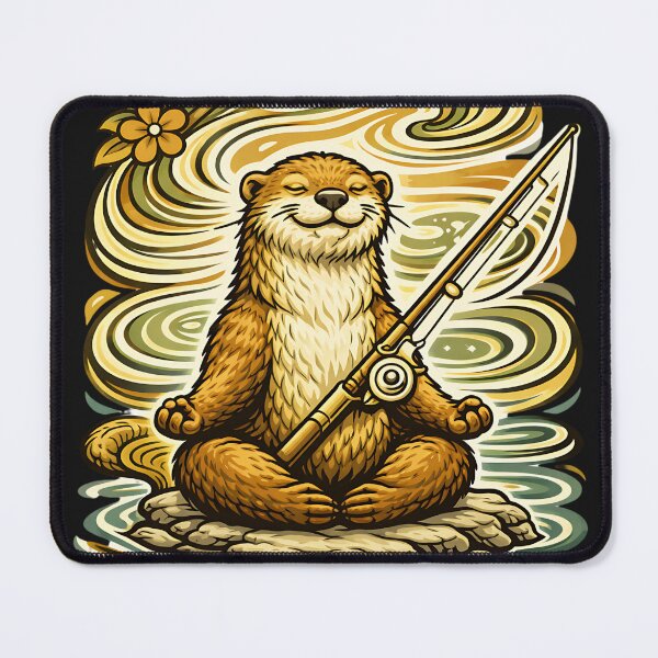 Item preview, Zen Otter Fishing Retro Swirl designed and sold by EimSol.
