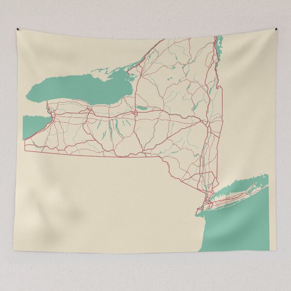Item preview, New York Map State Illustration Travel Gift designed and sold by MapsByLeo.