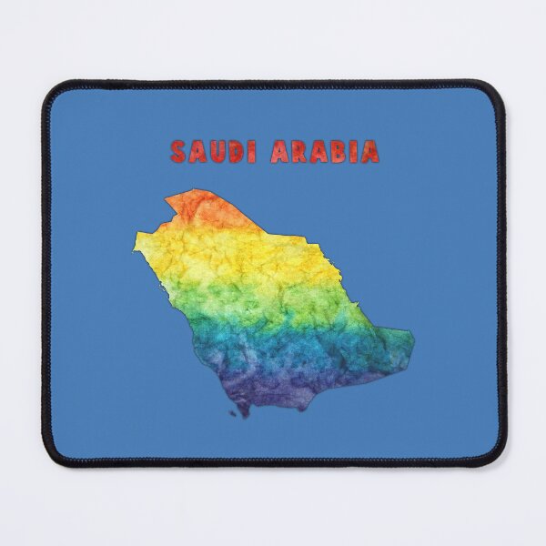 Item preview, Saudi Arabia Map - Artistic Rainbow Watercolor Silhouette designed and sold by mashmosh.