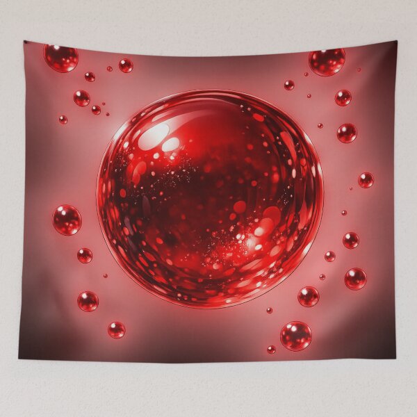 Item preview, Glossy Red Bubble With Floating Mini Bubbles designed and sold by chrisbe-.