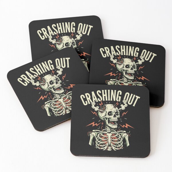 Item preview, Crashing Out – Skeleton Dark Humor designed and sold by TinyJoy Studio.
