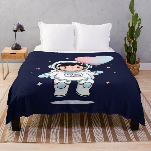 Item preview, Cute Astronaut with Heart Balloon - Kawaii Space Love designed and sold by Dakson Design - Fantasy Art.
