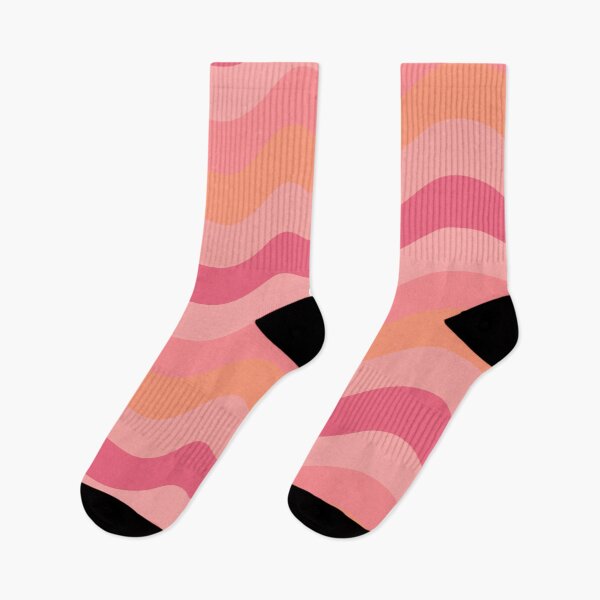 Item preview, Retro Sunset Wavy Groovy Pattern – Pink and Peach Abstract Aesthetic designed and sold by Aesthetic Crew.