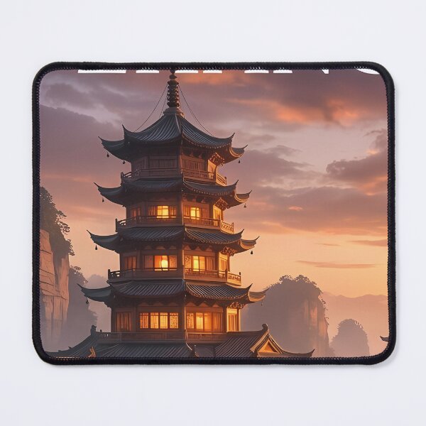Item preview, Zhangjiajie landscape with traditional architecture designed and sold by DeBrainstore.
