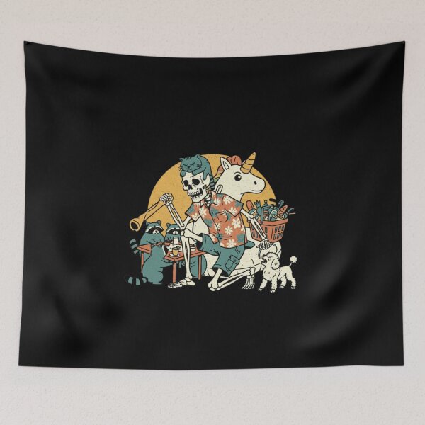 Item preview, Overstimulated Life – Dark Humor Skeleton Illustration designed and sold by TinyJoy Studio.