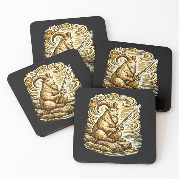 Item preview, Mountain Goat Fishing Retro Swirl designed and sold by EimSol.