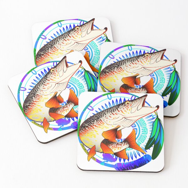 Artikelvorschau, Neonfarbenes Tribal-Design für Hechte / Muskies entworfen und verkauft von Color4Nature.