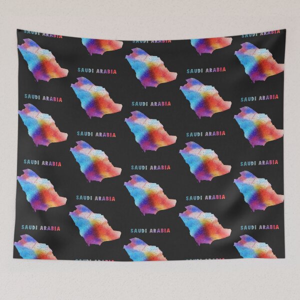 Item preview, Saudi Arabia Map, Vibrant Watercolor Splatter Art designed and sold by mashmosh.