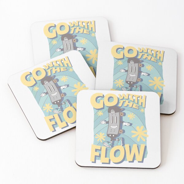 Item preview, Go With The Flow – Retro Skateboard Cartoon Shirt with Positive Vibes designed and sold by Proto Lab Studio.