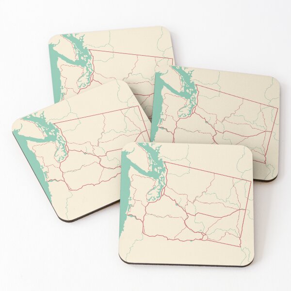 Item preview, Washington State Map Illustration Travel Gift designed and sold by MapsByLeo.