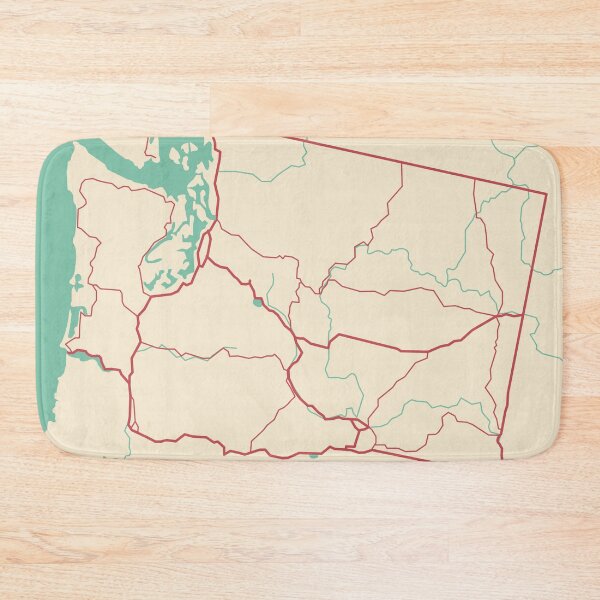Item preview, Washington State Map Illustration Travel Gift designed and sold by MapsByLeo.