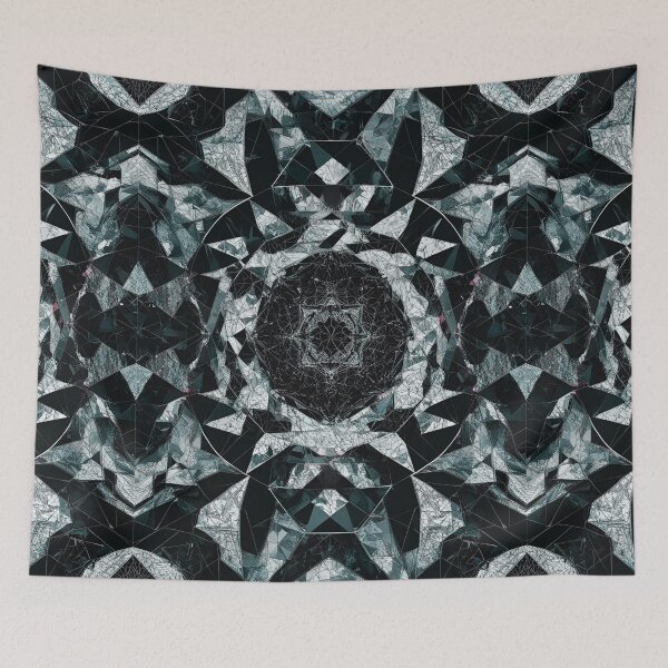 Item preview, Dark Faceted Geometry: Intricate Crystal Pattern designed and sold by mxztar.