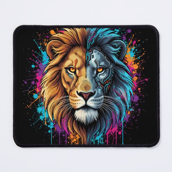 Item preview, Cyber Lion King - Neon Electric Mane Art designed and sold by ImpactVibe.