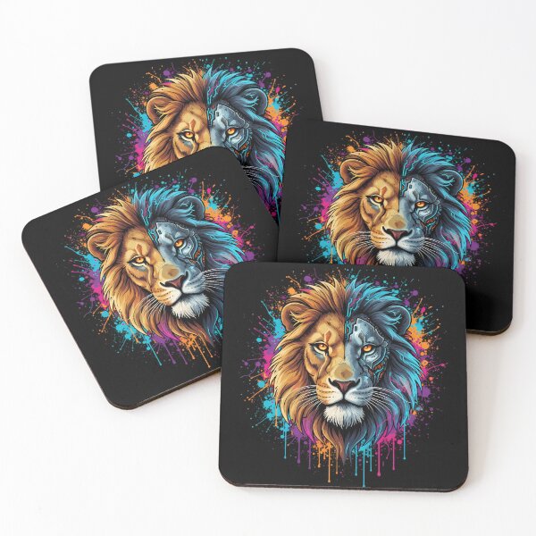 Item preview, Cyber Lion King - Neon Electric Mane Art designed and sold by ImpactVibe.