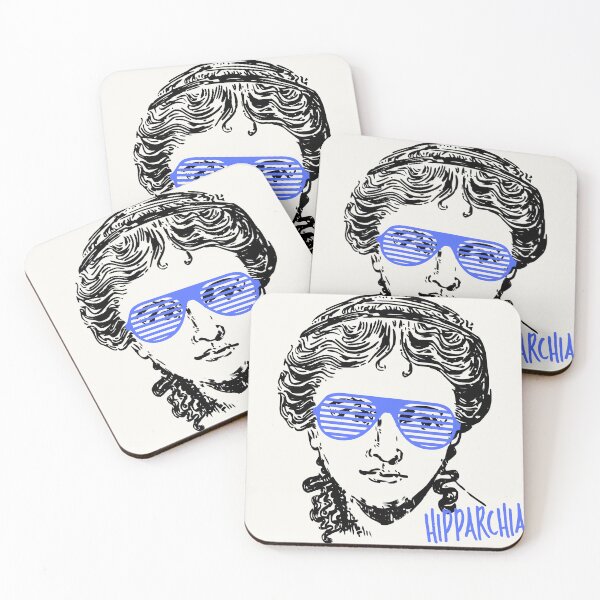 Item preview, Hipparchia the Cynic - Ancient Greek Woman Philosopher with Blue Shutter Shades designed and sold by PHILOSOPHY-SWAG.