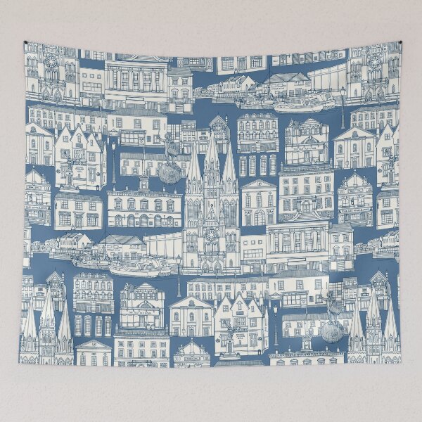 Item preview, Truro toile cobalt denim designed and sold by scrummy.