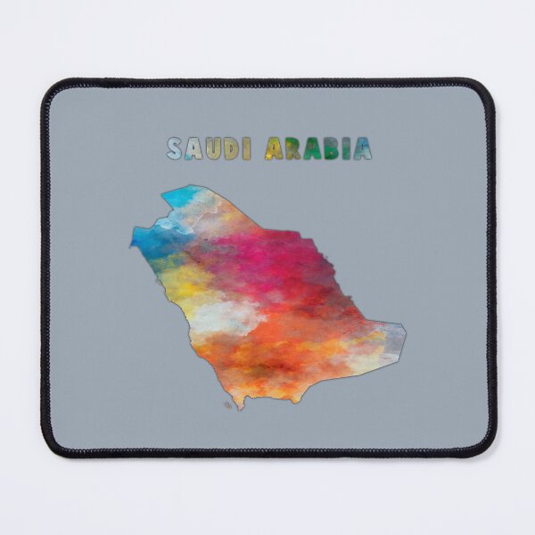 Item preview, Saudi Arabia Map Art - Vibrant Watercolor Palette Edition designed and sold by mashmosh.