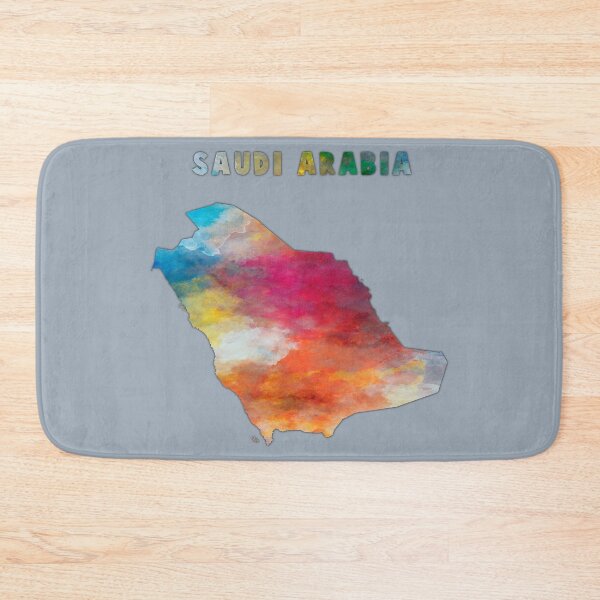 Item preview, Saudi Arabia Map Art - Vibrant Watercolor Palette Edition designed and sold by mashmosh.