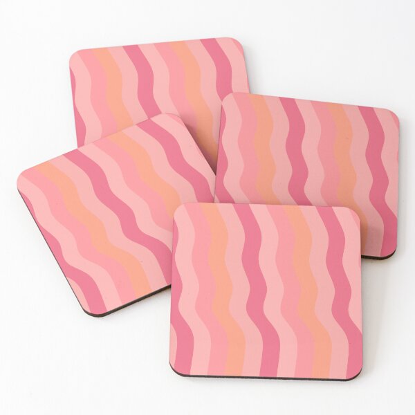 Item preview, Groovy Vertical Waves – Retro Pink Peach and Coral Sunset Pattern designed and sold by Aesthetic Crew.