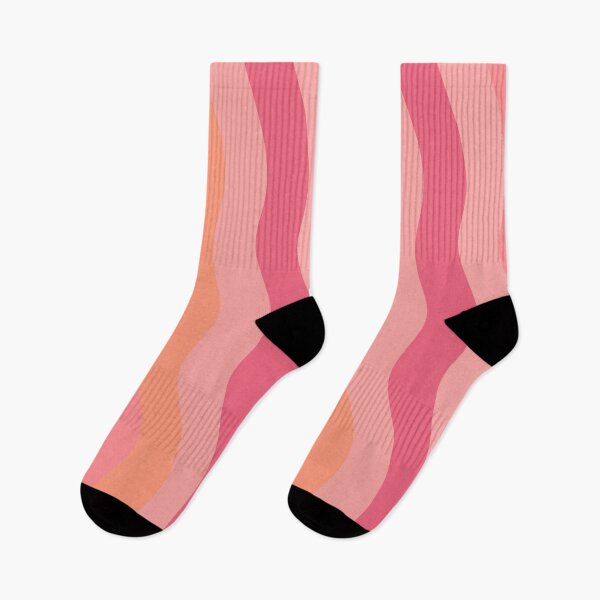 Item preview, Groovy Vertical Waves – Retro Pink Peach and Coral Sunset Pattern designed and sold by Aesthetic Crew.