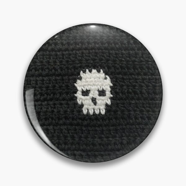 Item preview, Cute Soft Goth Crochet Skull Black and White designed and sold by TackyTime.