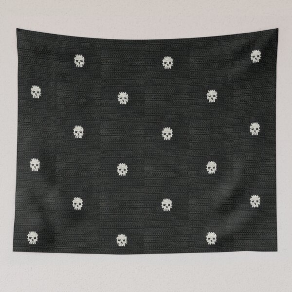 Item preview, Cute Soft Goth Crochet Skull Black and White designed and sold by TackyTime.