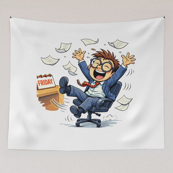 Item preview, Friday Freedom – Funny Cartoon Office Celebration designed and sold by TTStudio.