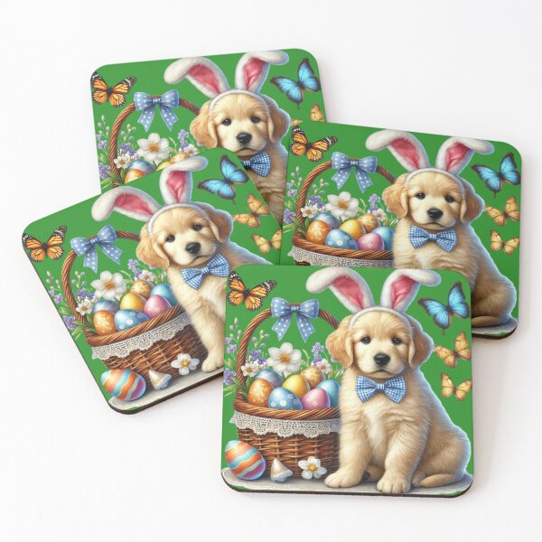 Item preview, Cute Easter Bunny Puppy with Basket – Adorable Spring Dog Art for Easter Gifts designed and sold by Dominik1994.