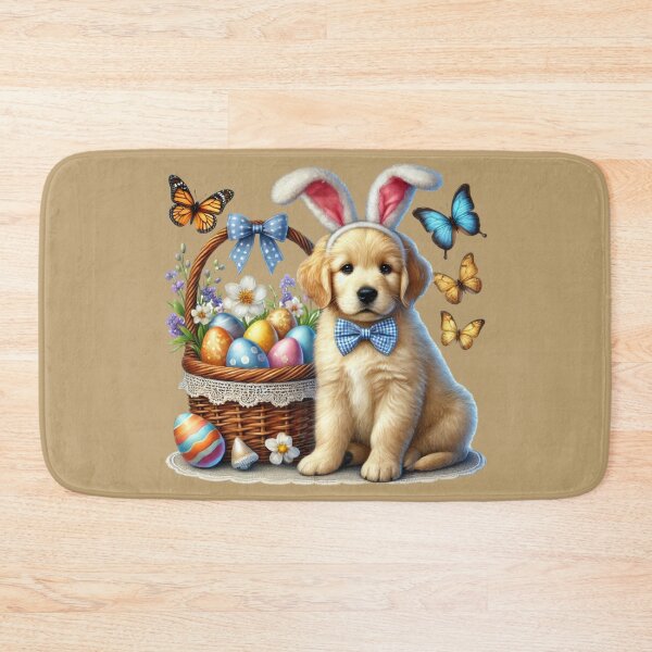 Item preview, Cute Easter Bunny Puppy with Basket – Adorable Spring Dog Art for Easter Gifts designed and sold by Dominik1994.