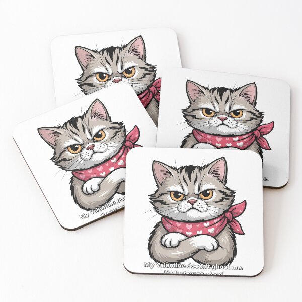 Item preview, My Valentine Wants Food - Funny Cat Lover Anti-Valentine designed and sold by InkLogicLab.